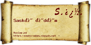 Saskó Ádám névjegykártya